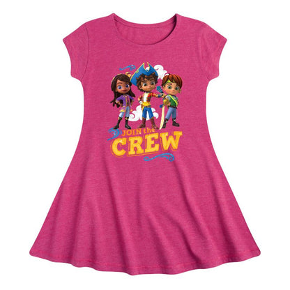 Girls' - Santiago of The Seas - Join The Crew Fit & Flair Cap Sleeve Dress
