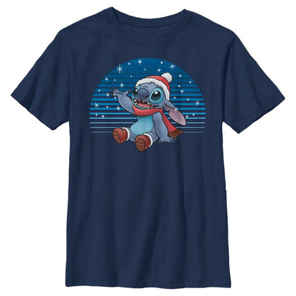 Boy's Lilo & Stitch Catching Snow T-Shirt