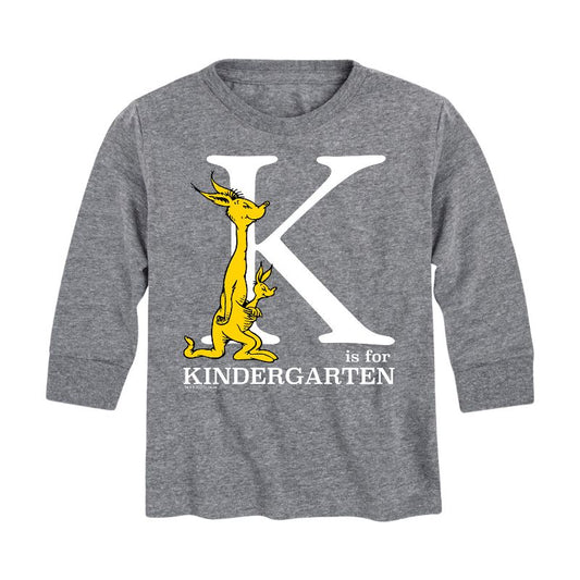 تي شيرت جرافيكي بأكمام طويلة للأولاد - دكتور سوس - K Is For Kindergarten