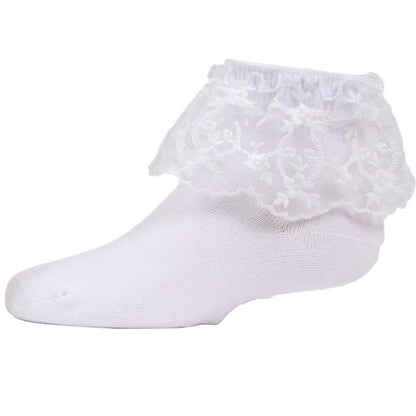 Memoi Petite Floral Lace Cotton Blend Anklet Socks