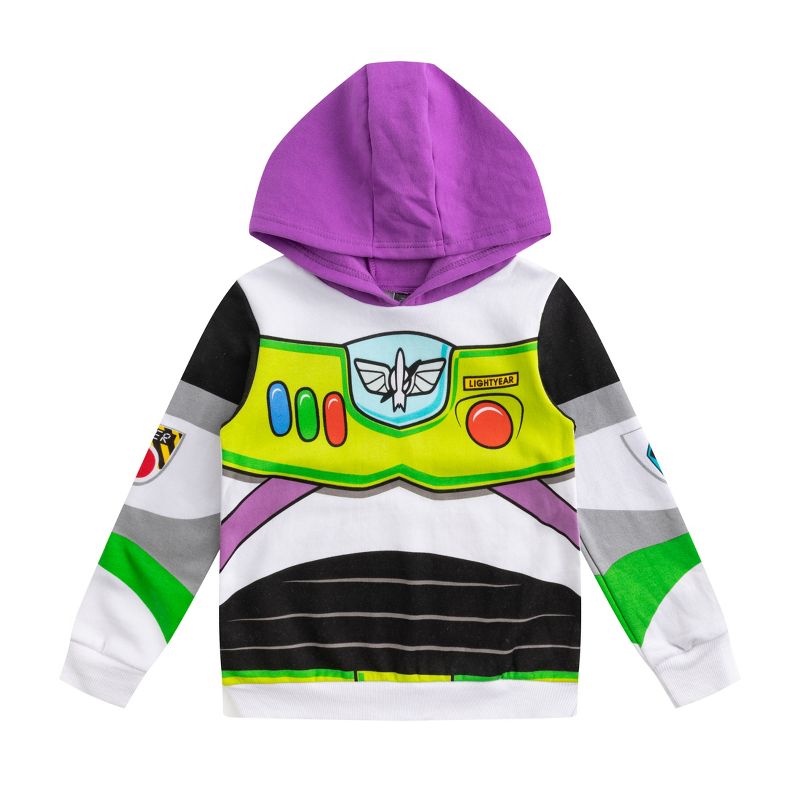 Disney Toy Story Buzz Lightyear Boys Pullover Hoodie for Toddler and Little Kids White
