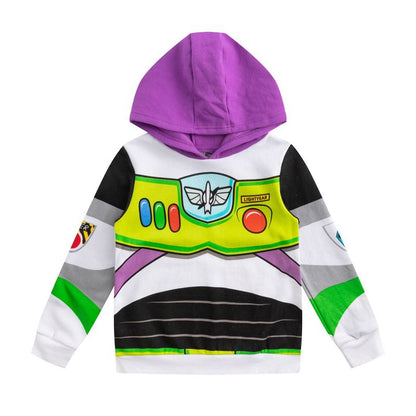 Disney Toy Story Buzz Lightyear Boys Pullover Hoodie for Toddler and Little Kids White