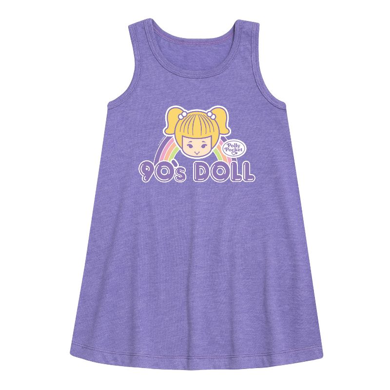 Girls' - Polly Pocket - 90s Doll Graphic Sleeveless Aline Dress