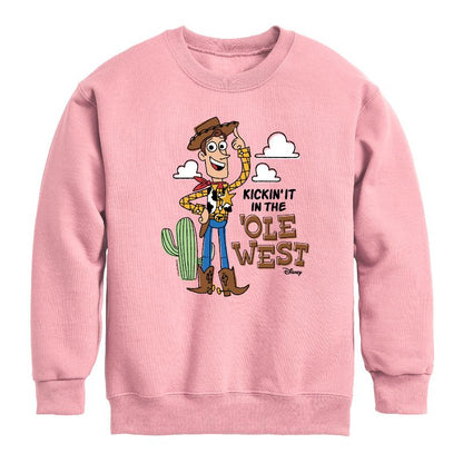 Boys' - Disney - Kicking It In The Ole West Graphic Long Sleeve Fleece Sweatshirt
