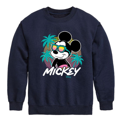 Boys' - Disney - Mickey Sunset Shades Graphic Long Sleeve Fleece Sweatshirt
