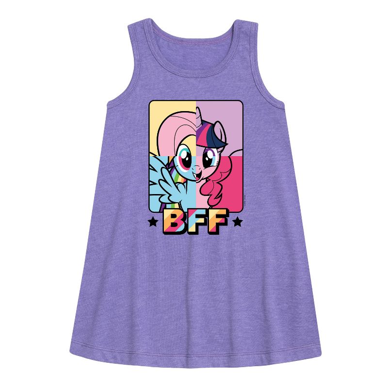 Girls' - My Little Pony - Bff Pony Grid Graphic Sleeveless Aline Dress