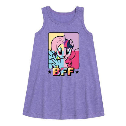 Girls' - My Little Pony - Bff Pony Grid Graphic Sleeveless Aline Dress