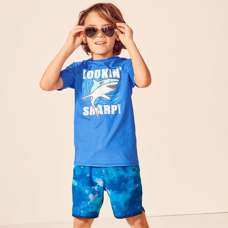 Lands' End Kids Short Sleeve UPF 50 Sun Protection Rash Guard