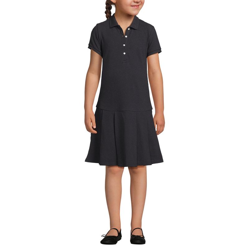 Lands' End School Uniform Kids Short Sleeve Mesh Pleated Polo Dress