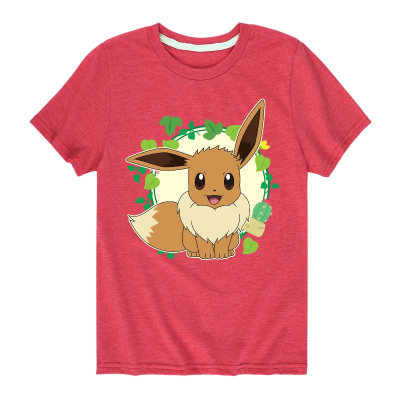 تي شيرت جرافيكي بأكمام قصيرة للأولاد - بوكيمون - أوراق إيفي