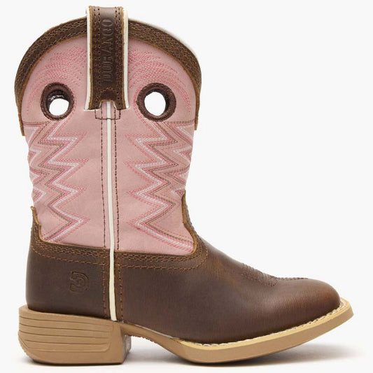 حذاء Western Boot للأطفال الصغار من Kids Durango® Lil' Rebel Pro™ بلون الكستناء الداكن ورائحة العلكة