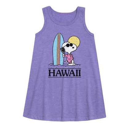 Girls' - Peanuts - Hawaii Graphic Sleeveless Aline Dress