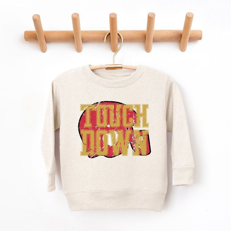 The Juniper Shop Touch Down Red Helmet Distressed Toddler Graphic Sweatshirt