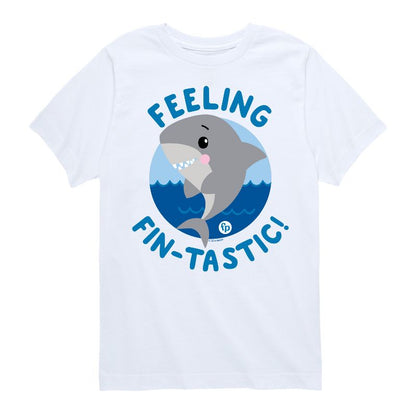 تي شيرت جرافيكي بأكمام قصيرة مطبوع عليه صورة سمكة قرش رائعة للأولاد من فيشر برايس
