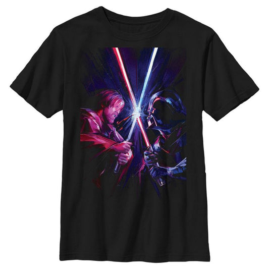Boy's Star Wars: Obi-Wan Kenobi Vader vs Kenobi Artistic Lightsaber Duel T-Shirt