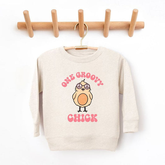 The Juniper Shop One Groovy Chick Toddler Graphic Sweatshirt