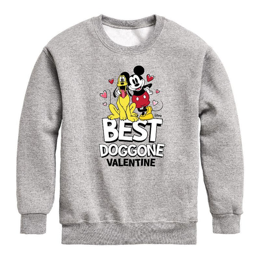 Boys' - Disney - Best Doggone Valentine Graphic Long Sleeve Fleece Sweatshirt