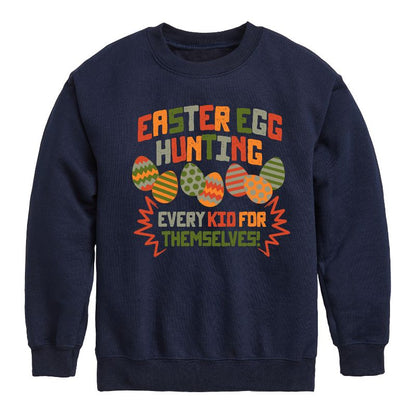 Boys' - Instant Message - Easter Egg Every Kid Graphic Long Sleeve Fleece Sweatshirt