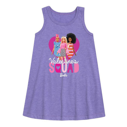 Girls' - Barbie - Valentine's Squad Graphic Sleeveless Aline Dress