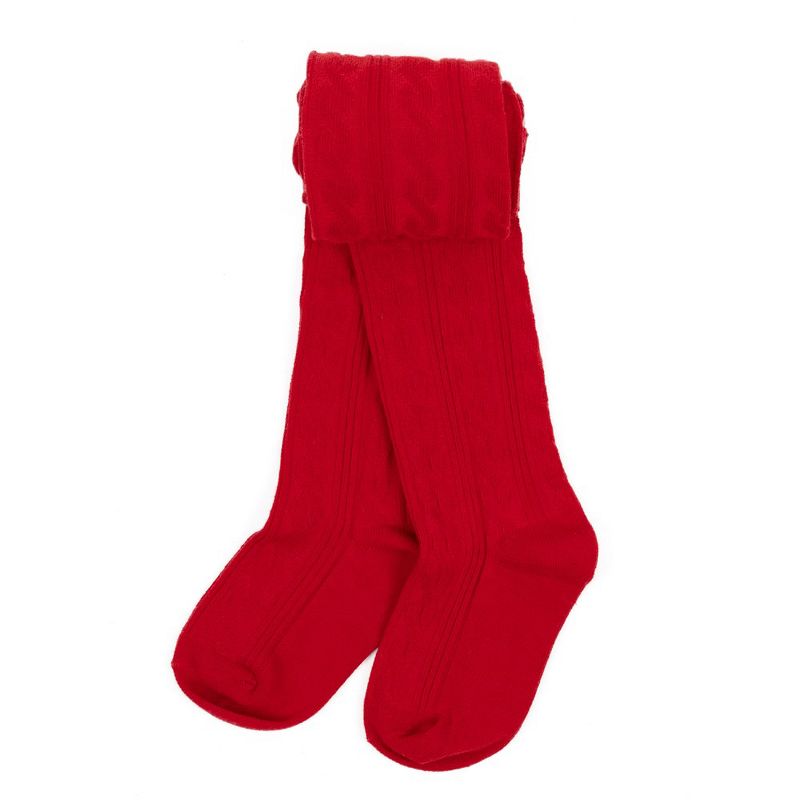 Leveret Girls Classic Solid Color Cable Knit Tights