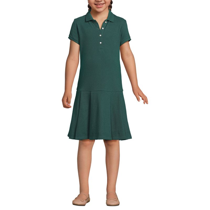 Lands' End School Uniform Kids Short Sleeve Mesh Pleated Polo Dress