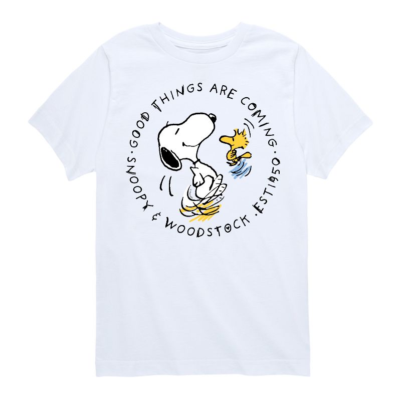 تي شيرت جرافيكي بأكمام قصيرة للأولاد - Peanuts - Good Things Are Coming Circle