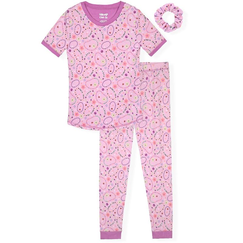 Sleep On It Girls 2-Piece Super Soft Jersey Snug-Fit Pajama Set - Toddler Pajamas to Girls Pajama Sets