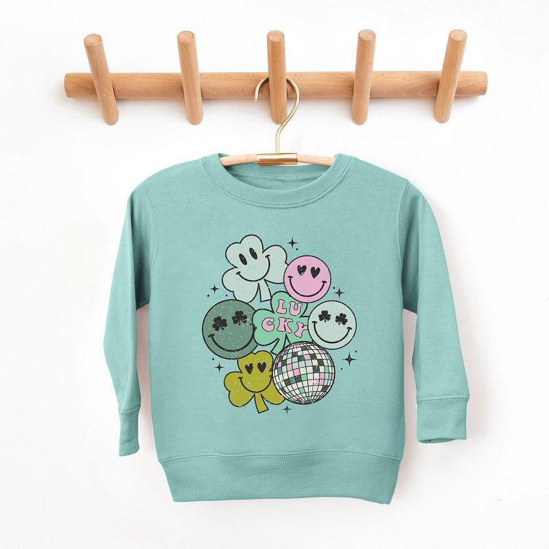 The Juniper Shop Lucky Smiley Disco Toddler Graphic Sweatshirt