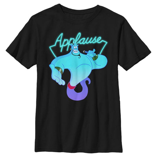 Boy's Aladdin Genie Applause Sign Crop T-Shirt