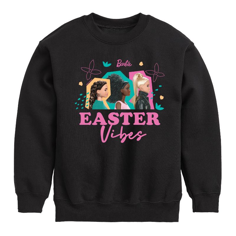Boys' - Barbie - Easter Vibes Graphic Long Sleeve Fleece Sweatshirt