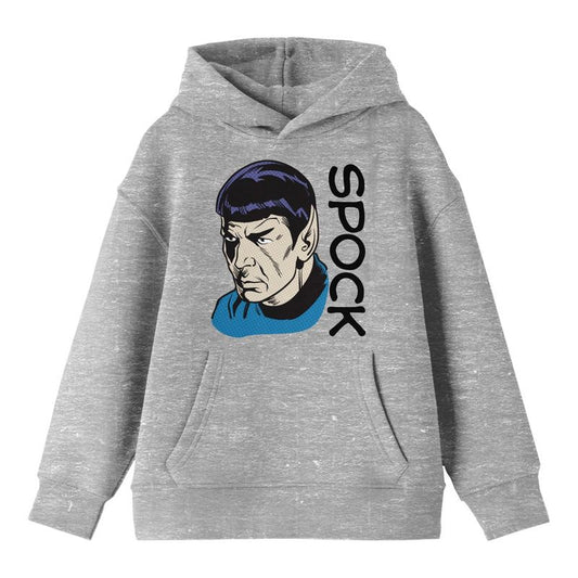 Star Trek: The Original Series Spock Pop Art Youth Heather Gray Graphic Hoodie