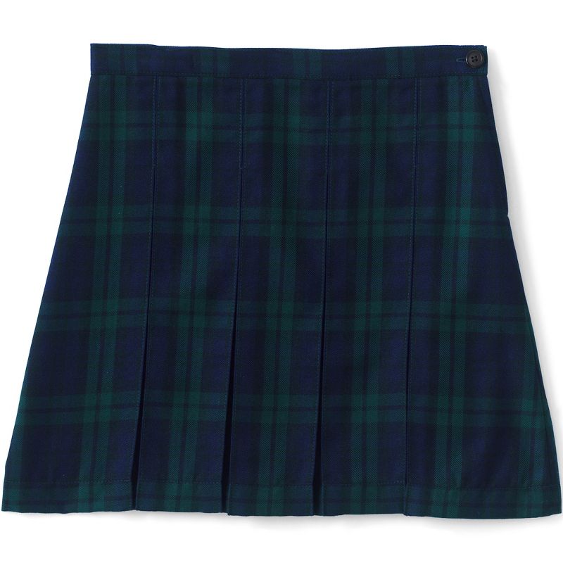 Lands' End School Uniform Kids Plaid Box Pleat Skirt Top of the Knee