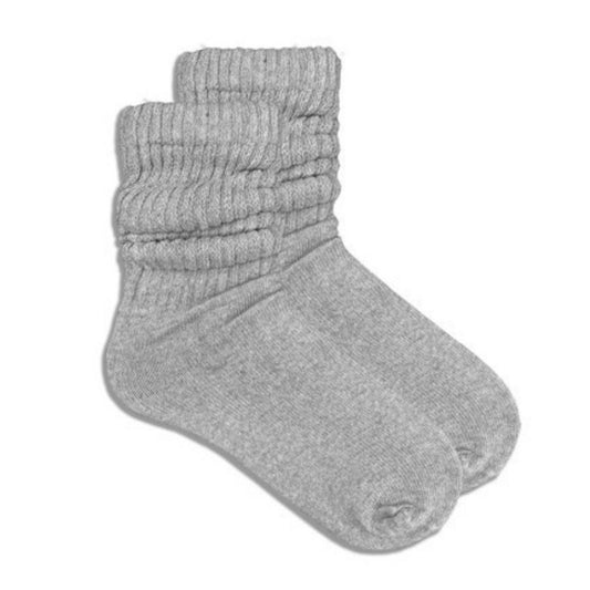 Gray Slouch Socks the Sock Panda (Adult Medium or Small Sizes) - Midweight