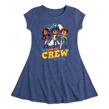 Girls' - Santiago of The Seas - Join The Crew Fit & Flair Cap Sleeve Dress