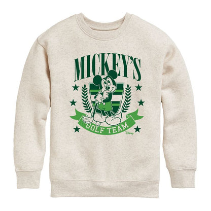 Boys' - Disney - Mickeys Golf Team Graphic Long Sleeve Fleece Sweatshirt