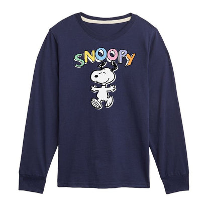 تي شيرت جرافيكي بأكمام طويلة بتصميم سنوبي سكيتش للأولاد - بينتس