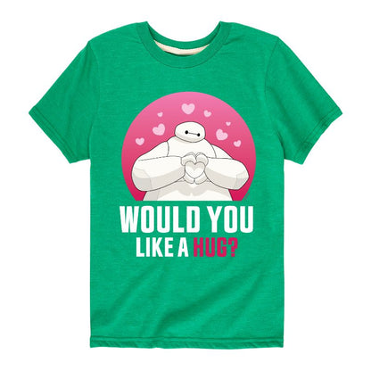 Boys' - Disney - Big Hero 6 Baymax Would You Like A Hug Short Sleeve Graphic T-Shirt