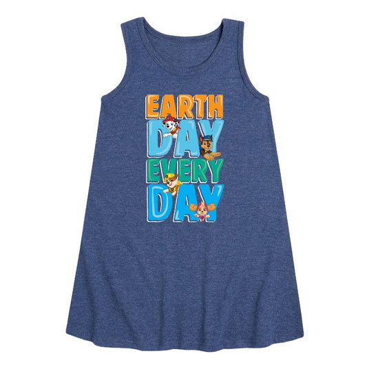 Girls' - Paw Patrol - Earth Every Day Graphic Sleeveless Aline Dress