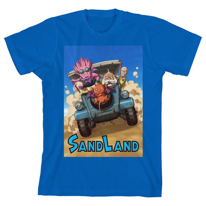 Sand Land Desert Jeep Ride Boy's Royal Blue Crew Neck Short Sleeve T-shirt