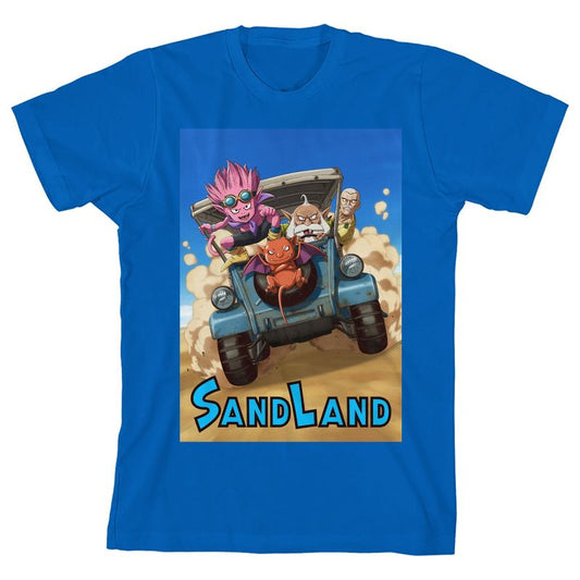 Sand Land Desert Jeep Ride Boy's Royal Blue Crew Neck Short Sleeve T-shirt