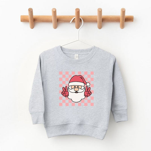 The Juniper Shop Checkered Santa Youth Ultra-Soft Graphic Sweatshirt