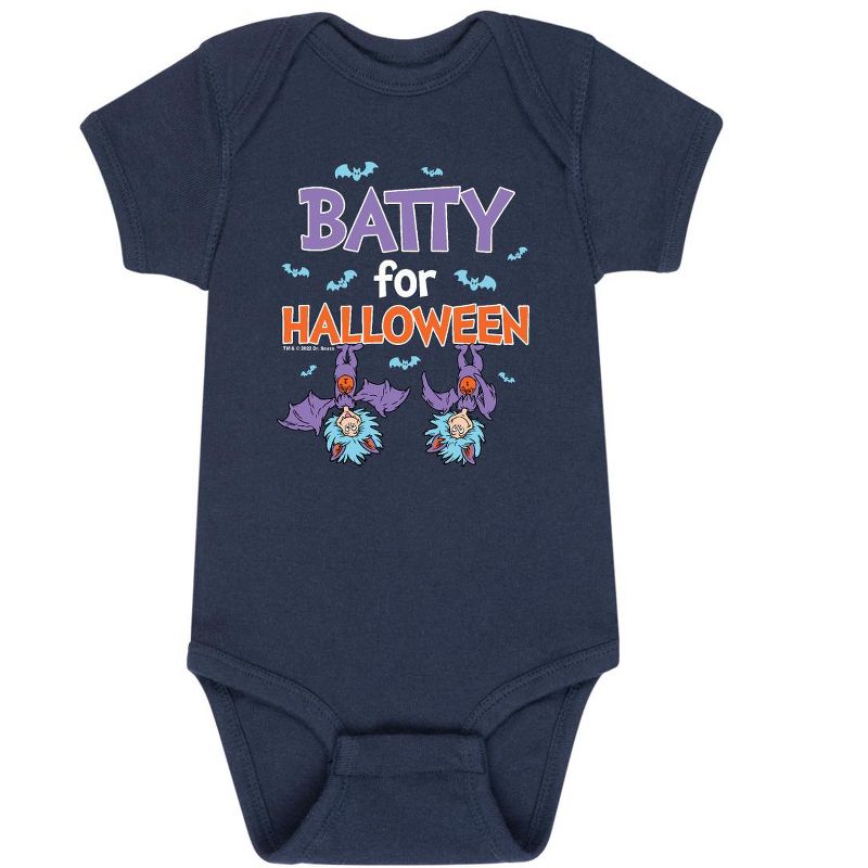Boys' - Dr. Seuss - Batty For Halloween Thing 1 and Thing 2 Baby One Piece