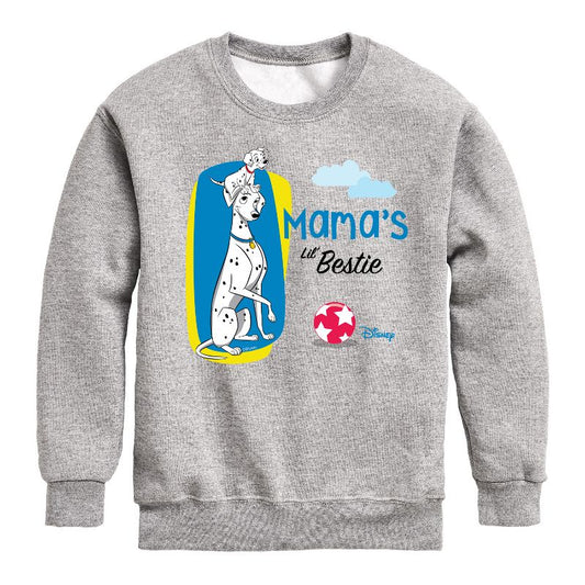 Boys' - 101 Dalmatians - Mommy's Lil Bestie Graphic Long Sleeve Fleece Sweatshirt
