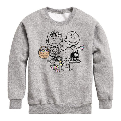 Boys' - Peanuts - Group Easter Graphic Long Sleeve Fleece Sweatshirt