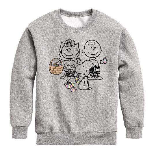 Boys' - Peanuts - Group Easter Graphic Long Sleeve Fleece Sweatshirt