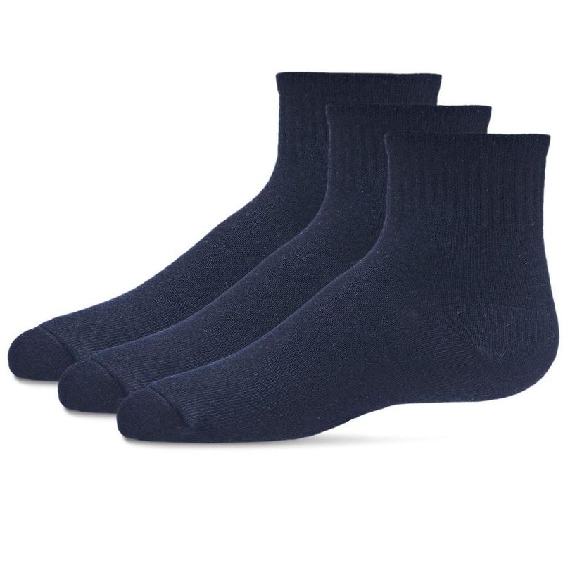 Memoi Kids' 3 Pair Pack Mid Cut Cotton Blend Socks