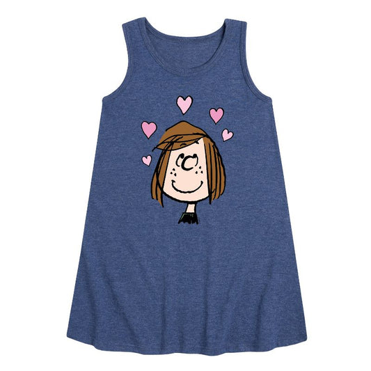 Girls' - Peanuts - Patty Valentines Graphic Sleeveless Aline Dress