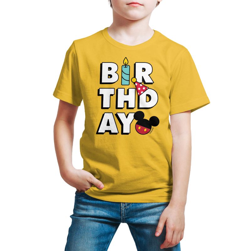 Boys' - Disney - Mickey Birthday Icons Short Sleeve Graphic T-Shirt