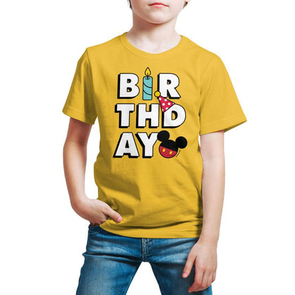 Boys' - Disney - Mickey Birthday Icons Short Sleeve Graphic T-Shirt