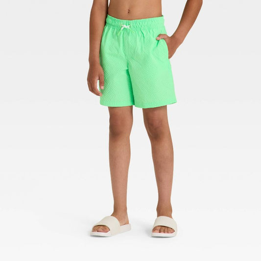 Boys' Solid Seersucker Trunks - Cat & Jack™ Green
